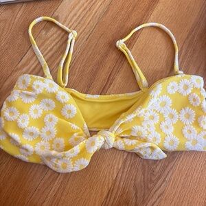 Aerie Yellow Floral Bikini Top